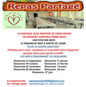 2026-27 : Déjeuner partagé un dimanche par mois